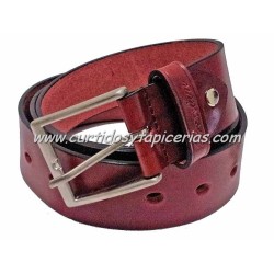 Cinturon de Cuero en 4cm de ancho (Color Burdeos)